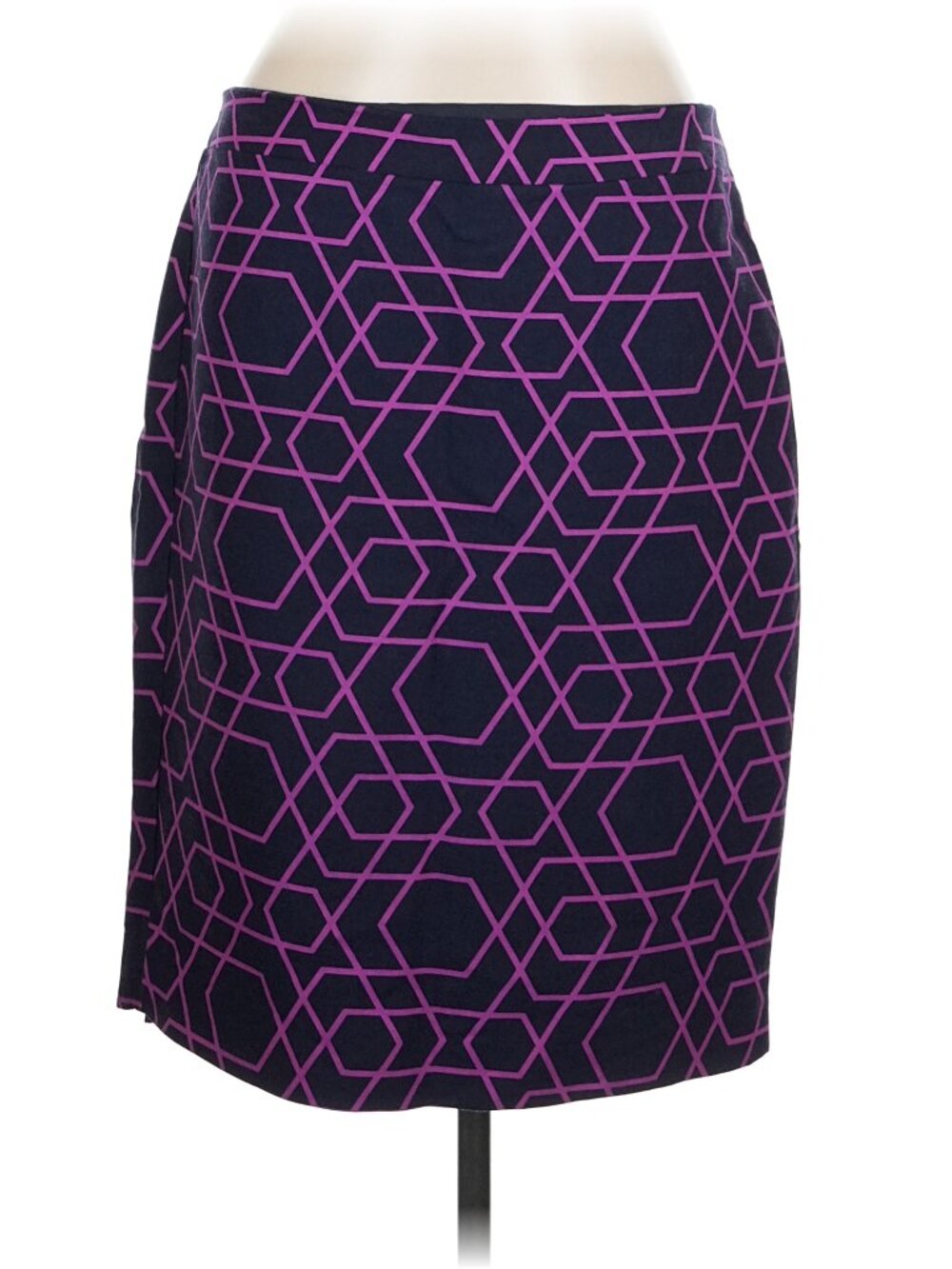 J. Crew No. 2 Pencil Skirt in Blueberry Rose Geometric Print 2012